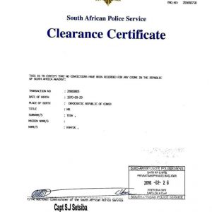 Police Clearance Certificate